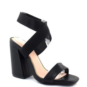 Strappy Black Block Heel Sandals